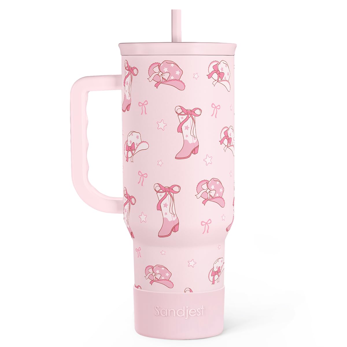 Cowgirl 40oz Slider Tumbler with Handle and Straw