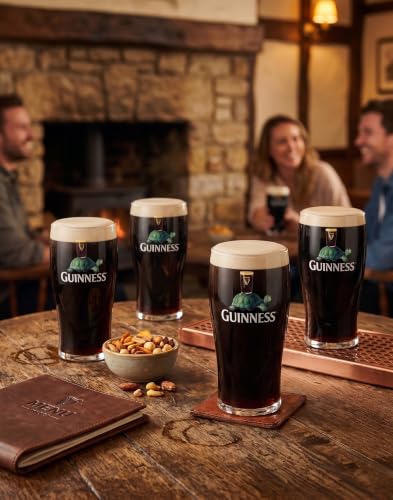 Guinness Gilroy Tortoise Pint Glass Gift Set (4 Count)