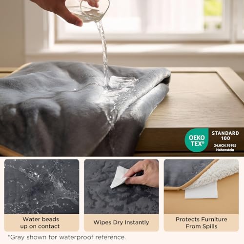 Waterproof Blanket for Bed Soft Sherpa Fleece Throw