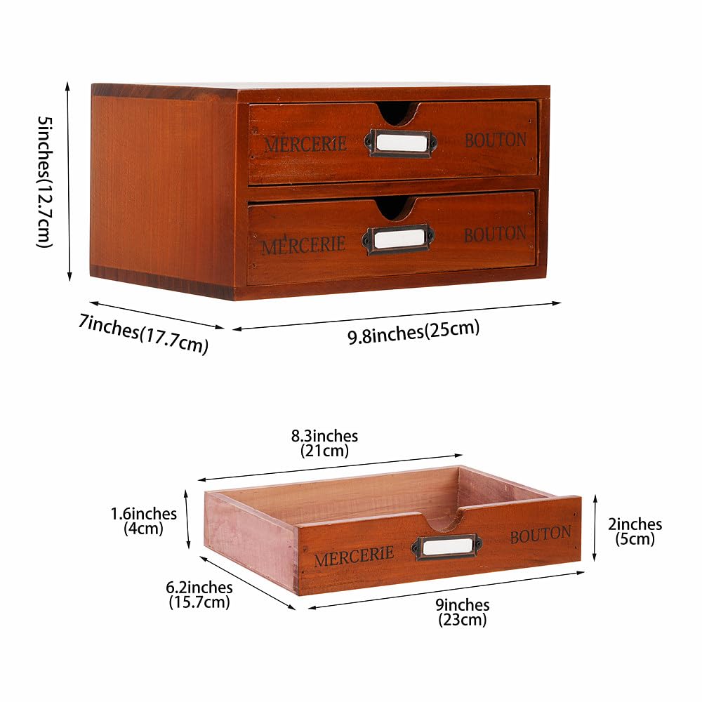 Small Wooden Drawers Wooden Box with Drawer Brown