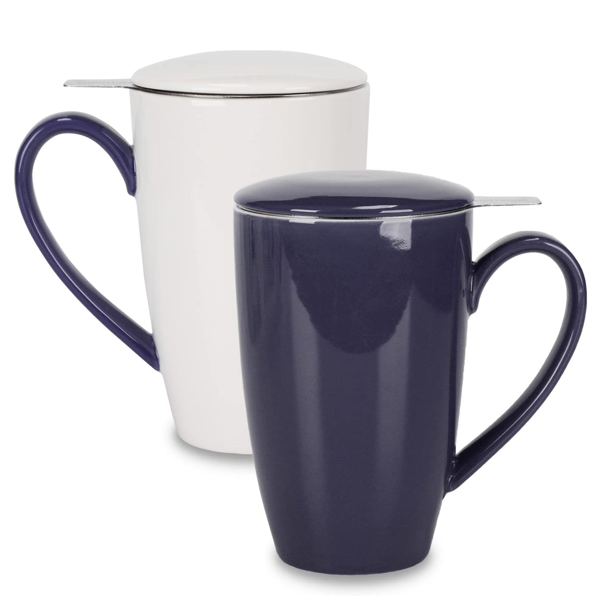 Porcelain Tea Mug with Infuser and Lid (2 Count)