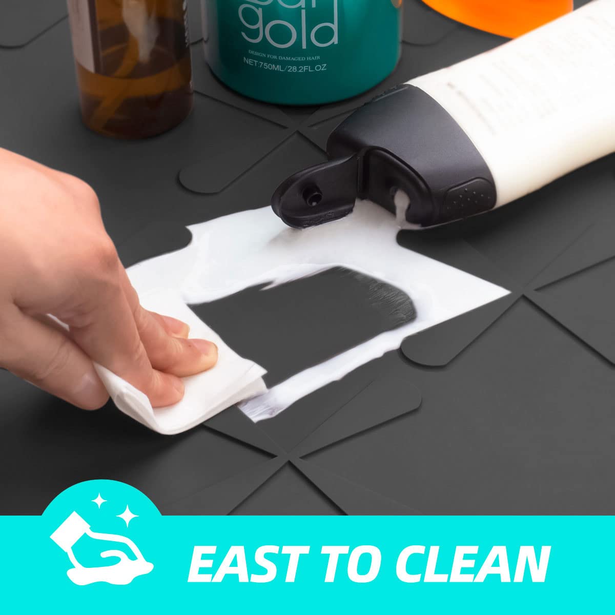 Waterproof Under Sink Mat 19" x 19" Silicone Mat Cabinet Protector