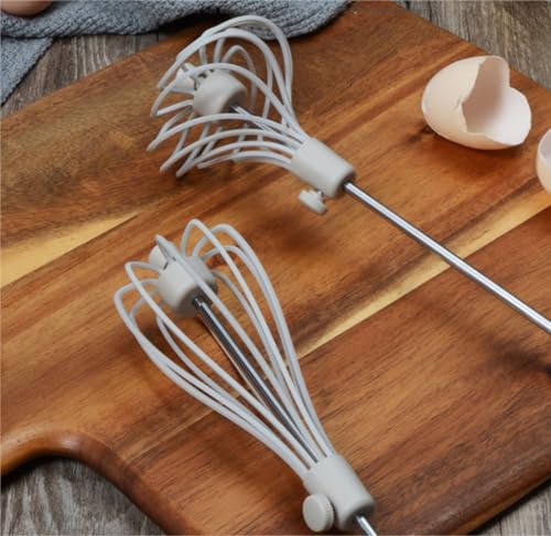 Egg Beater Whisk Bread Flour Manual Handheld Cream Mixer Rotary Tool Stainless Steel Nylon Rotary Milk Frother Kitchen Whisk