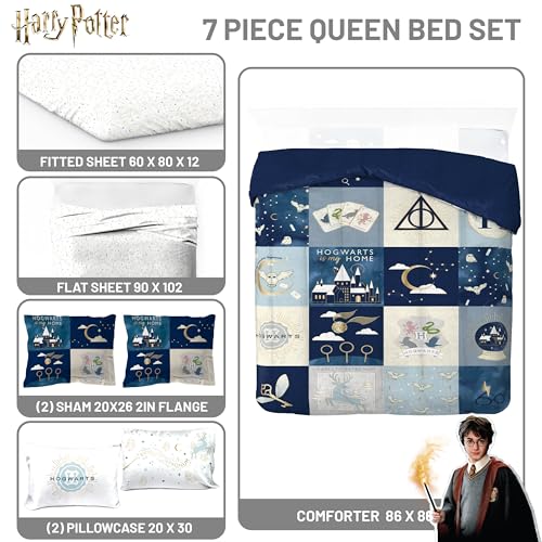 Harry Potter Queen Comforter Set 7 Piece Soft Hogwarts Bedding