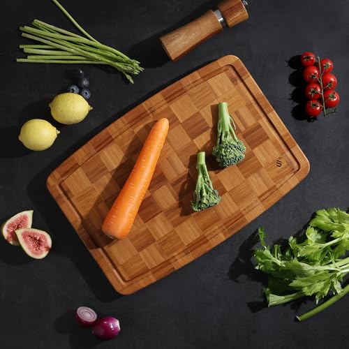 Bamboo Cutting Boards Non Toxic Wood Wooden Cutting Board for Kitchen Non Slip Christmas Xmas Birthday Law Step Stepmom Stepmother Have Everything Good Unique Useful Present (3 Count)
