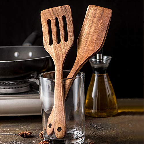 Wooden Spoons for Cooking Kitchen Utensil Set Non Toxic Acacia Wood Spatula