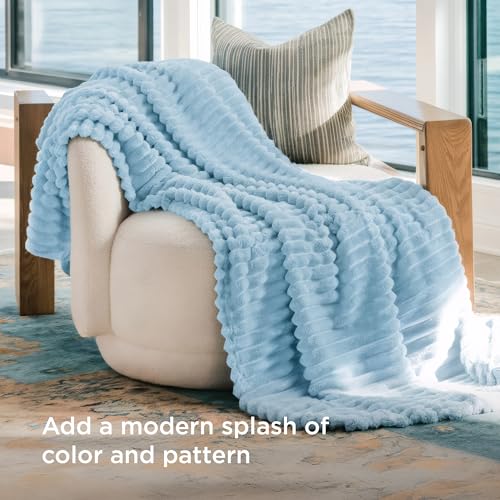 Soft Twin XL Blanket for Bed Dorm Light Blue 66"x90"
