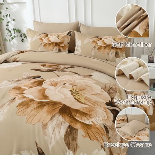 Khaki King Size Comforter Set 7 Piece Bed in a Bag King