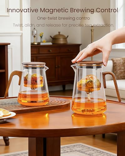 Magnetic Glass Infuser Teapot for Loose Tea