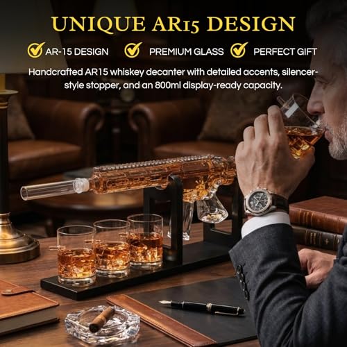 AR15 Gun Decanter Birthday Gifts for Men Dad