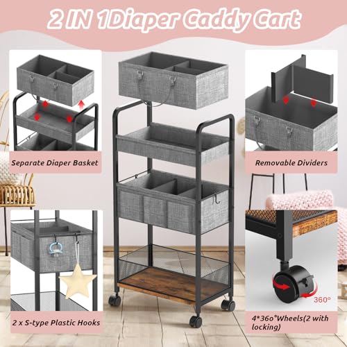 2In1 Baby Diaper Caddy & 3