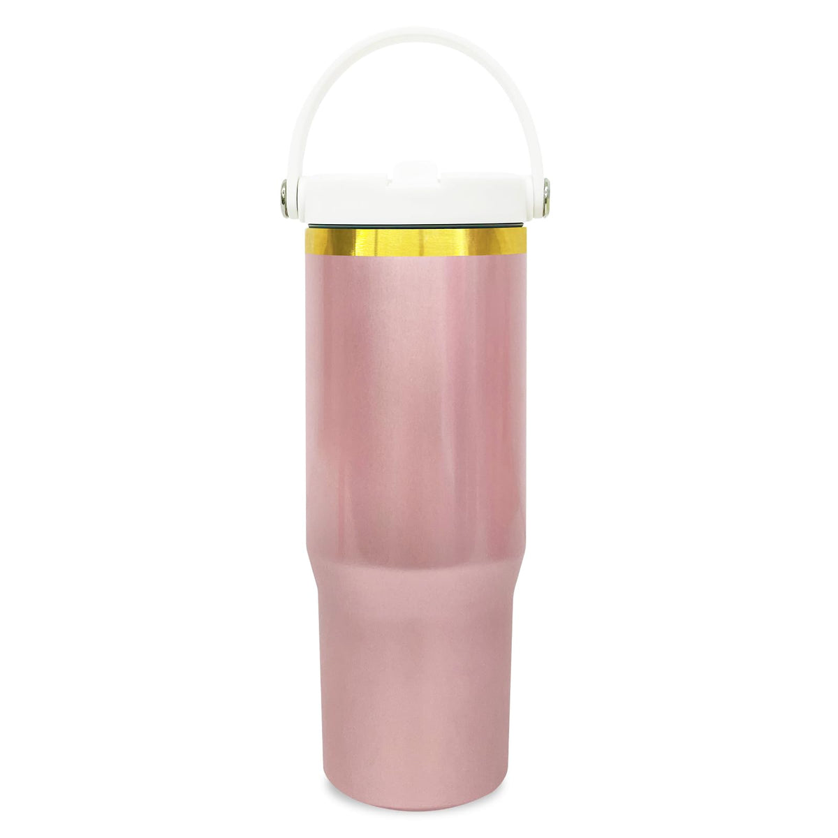 30 oz Tumbler Bulk with Top Handle and Flip Straw RoseGold