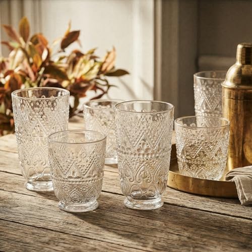 Vintage Drinking Glasses Set of 8 Elegant Glassware Set (8 Count)
