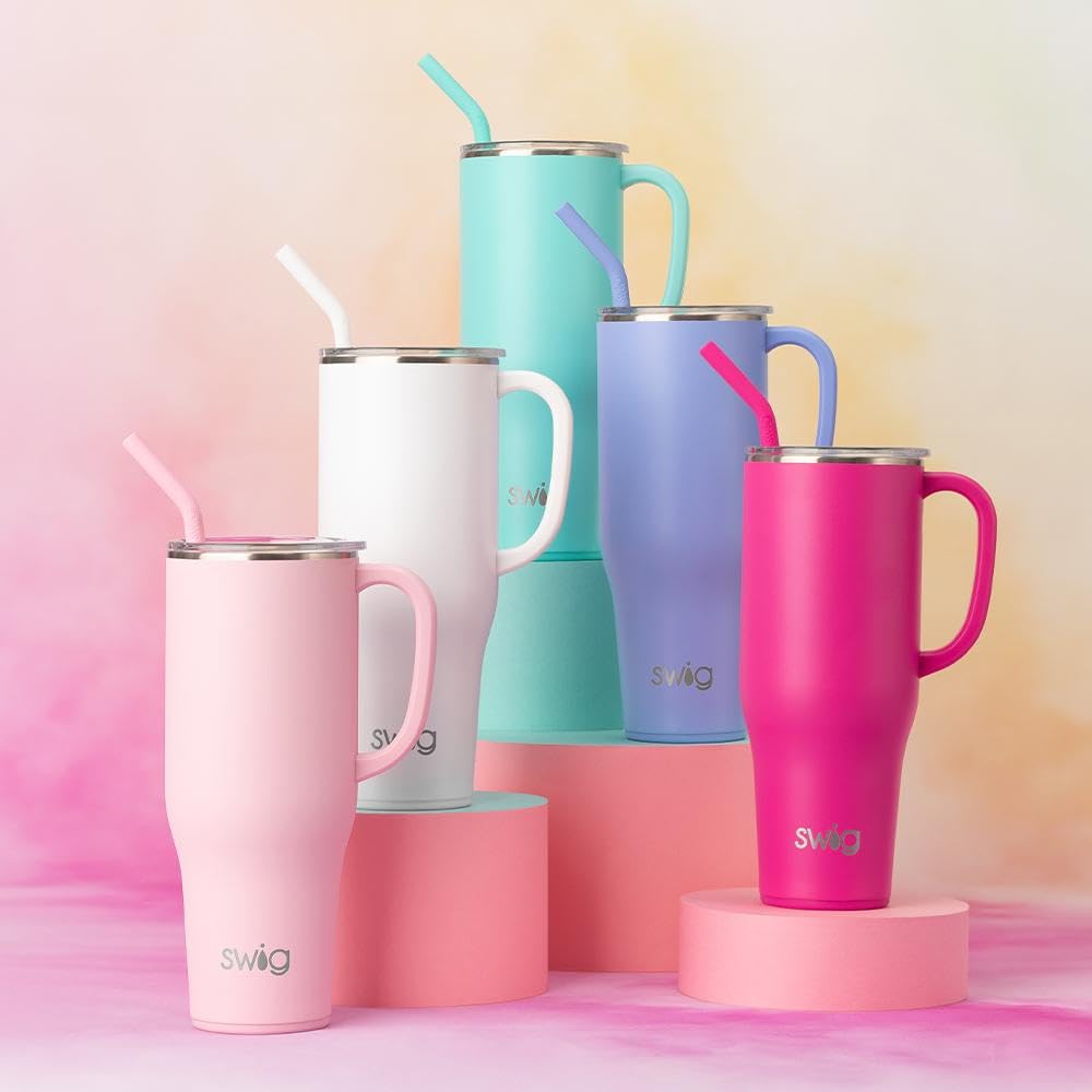40oz Insulated Mega Mug with Handle & Straw