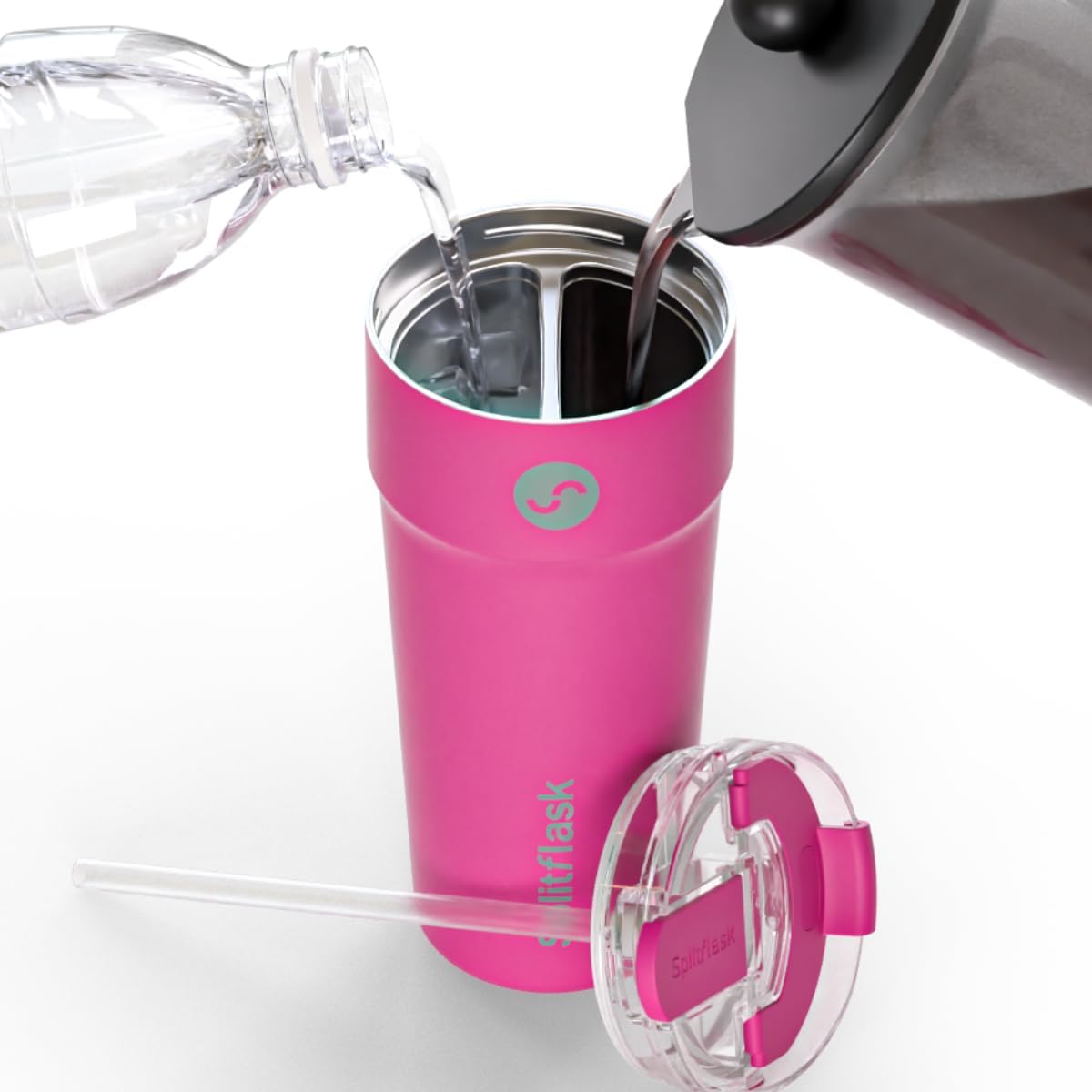 Stainless Steel Insulated Tumbler Cup with Straw & Sip Lid