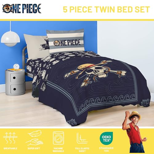 One Piece Luffy Twin Comforter Set 5 Piece Soft Anime Bedding