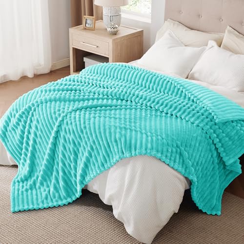 Soft Cal King Size Blanket for Bed Blue Fog 102"x96"