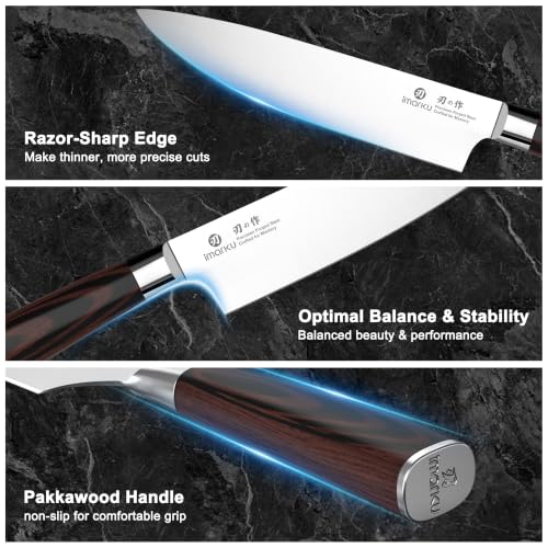 18 Piece Japanese Santoku Stainless Steel Knife Set with Block