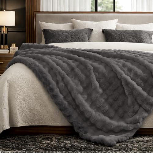 Faux Fur Bubble Throw for Couch