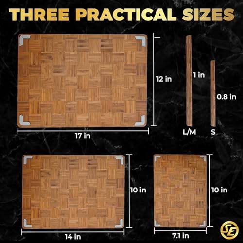 Extra Large Bamboo Cutting Board Set 3 Piece End Grain Wooden Chopping Boards with Holder Non Slip Feet Juice Groove XL Butcher Block Style Boards for Kitchen Carving and Serving
