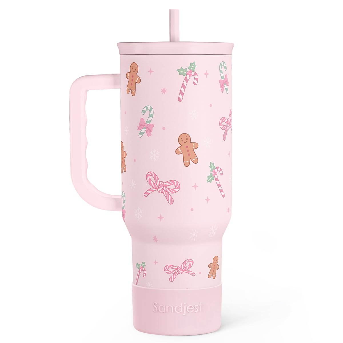 Christmas Theme 40oz Slider Tumbler with Handle and Straw