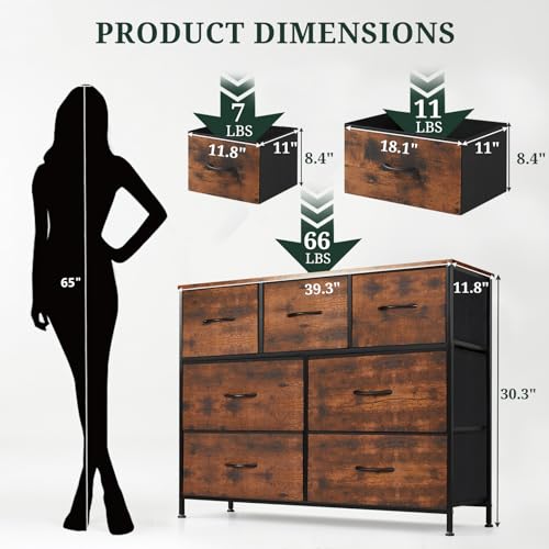 7 Drawer Dresser for Bedroom