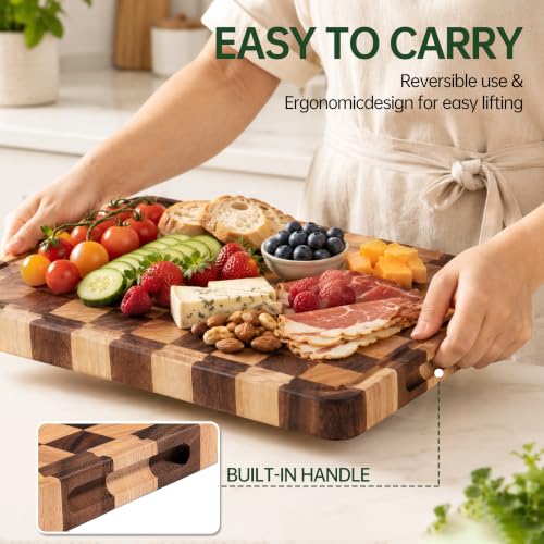 1.4" Checkered Cutting Boards for Kitchen