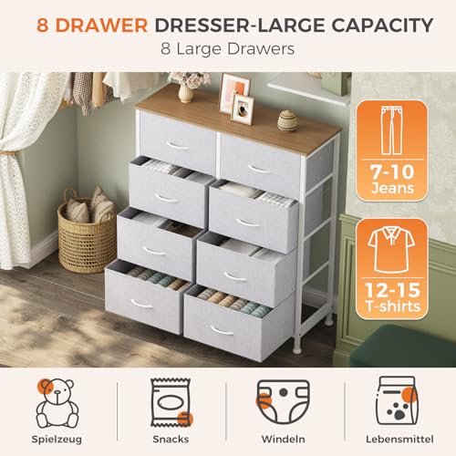 8 Drawer Fabric Dresser for Bedroom