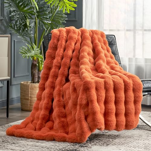 Faux Fur Throw Blanket for Couch