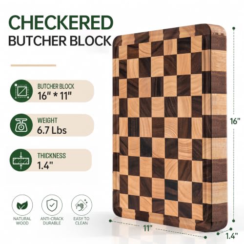 1.4" Checkered Cutting Boards for Kitchen