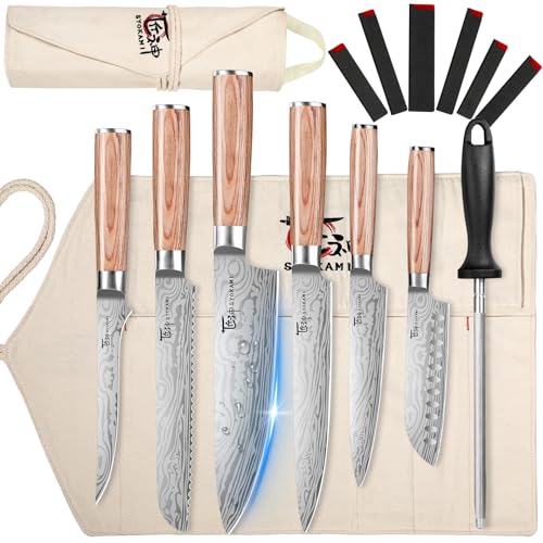 14pcs Chef Knife Set with Roll Bag (14 Count)
