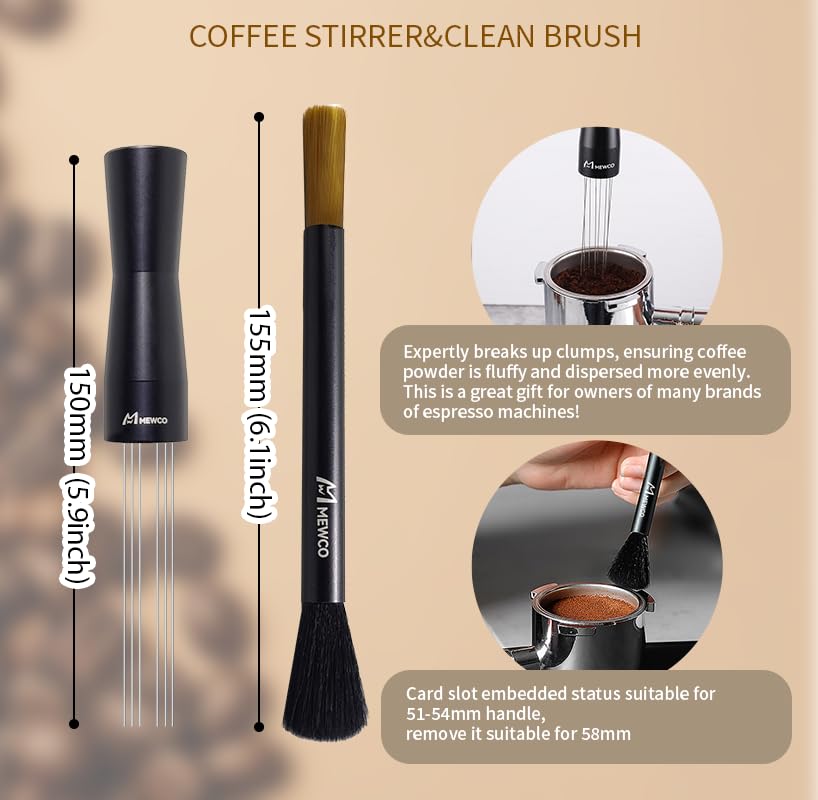 7 Pack Espresso Tamper Station&Coffee Distributor Tamper&Espresso WDT Stirrer&Coffee Tamping&Brush&Coffee Dosing Funnel&Espresso Puck Screen