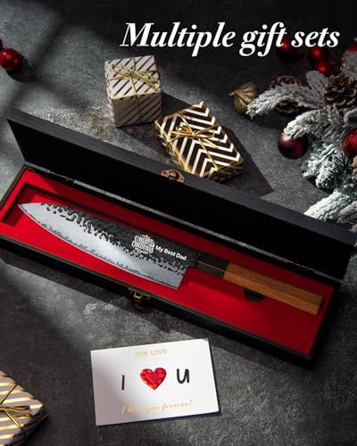 Custom 8'' Japanese Knife with Sandalwood Box Gifts for Men