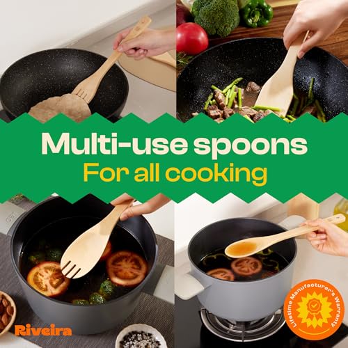 Maple Wooden Spoons for Cooking Set of 6 (6 Count)