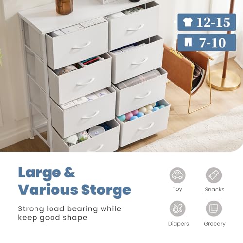 Dresser for Bedroom with 8 Fabric Drawers