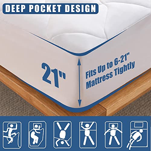 Queen Size Quilted Fitted Mattress Pad