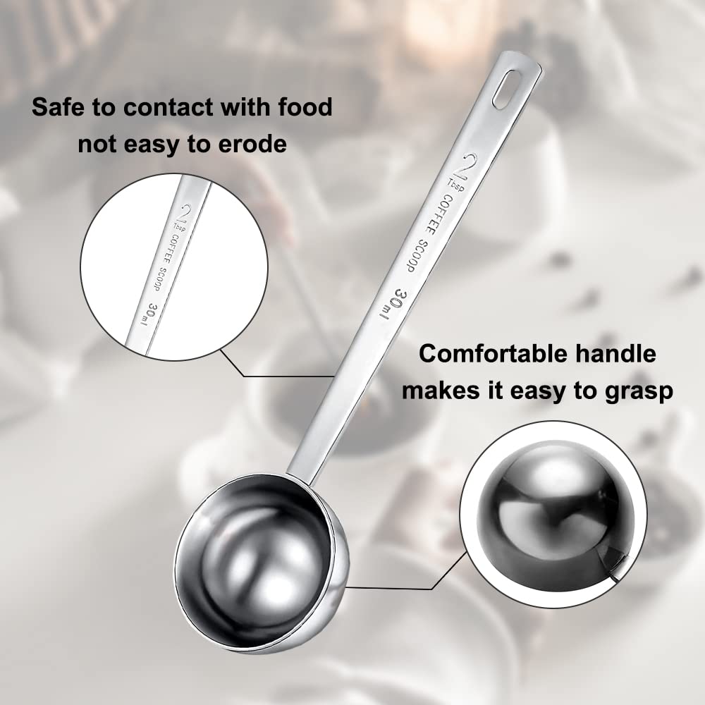 Coffee Scoop Stainless Steel Coffee Spoons Set (2 Count)