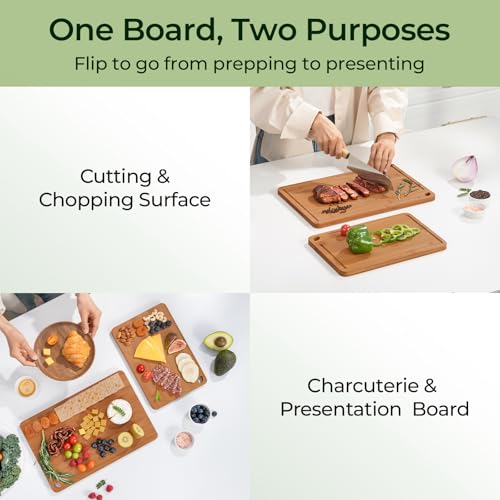 Carbonized Bamboo Cutting Board Set of 2 (2 Count)