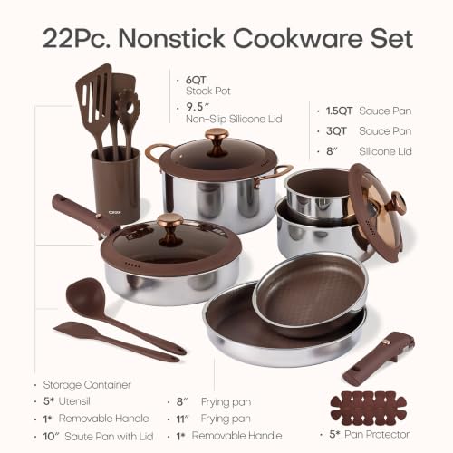 22pcs Hybrid Nonstick Pots and Pans Set