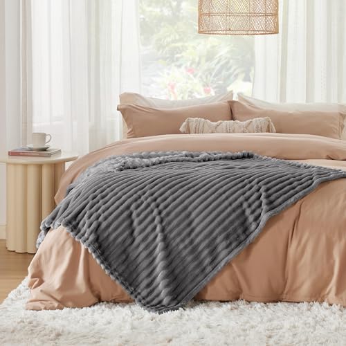 Soft Throw Blanket for Couch Decor Gifts Frost Gray 50"x60"