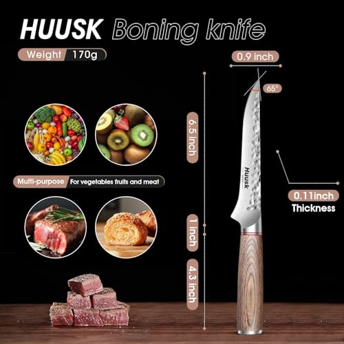 Boning Knife for Meat Cutting with Ergonomic Pakkawood Handle