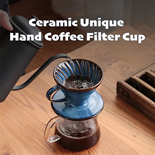 Ceramic Coffee Dripper Filter 60Angle Tapered Hand Brew Pour Over Coffee Maker Set Reusable Porcelain Portable For Home Baristas