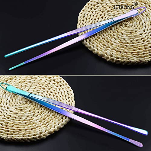 2 Pcs 12 Inch Culinary Tweezers Food Tweezers Kitchen Tweezer Tongs for Cooking (2 Count)