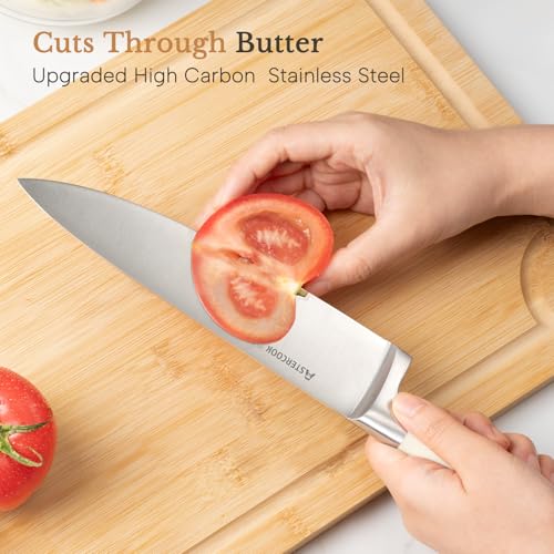 Knife Set Astercook Kitchen Knife Set with Block 14 (14 Count)