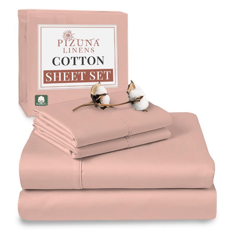 100% Cotton Sheets Set RV King 400 Thread Count Rose Pink
