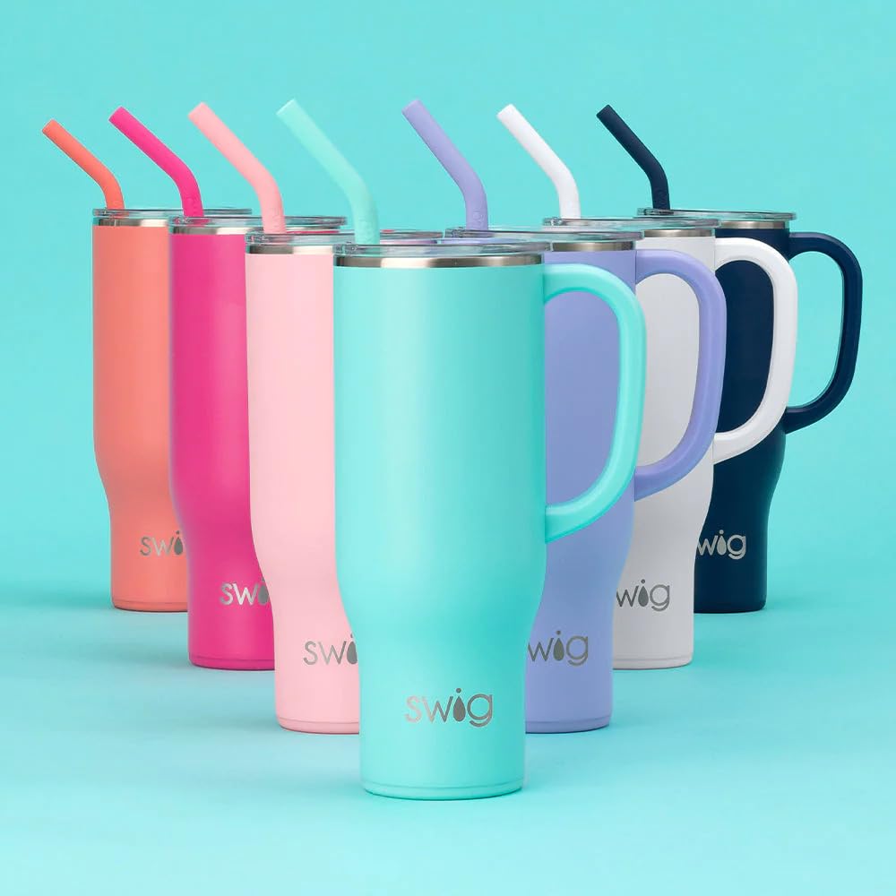 30oz Insulated Mega Mug with Handle & Straw