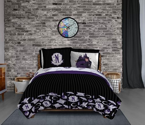 Wednesday Addams Full Size Comforter Set 7 Piece Gothic Bedding