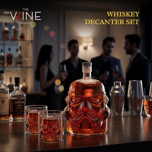 Galactic Armor Helmet Whiskey Decanter Set with 2 Glasses
