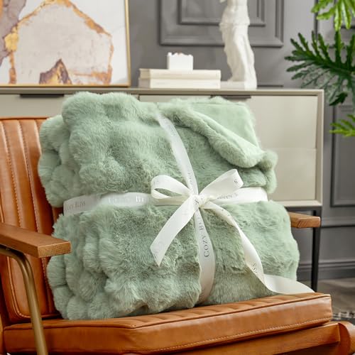 Faux Fur Throw Blanket for Couch