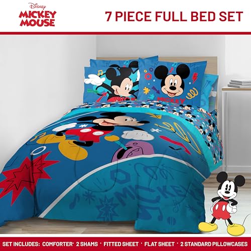 Disney Mickey Mouse Full Size Comforter Set 7 Piece Kids Bedding